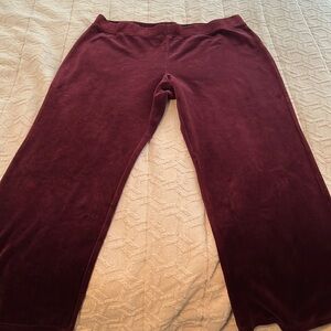 Karen Scott Velour Wine Sweatpants Sz Petite XL New